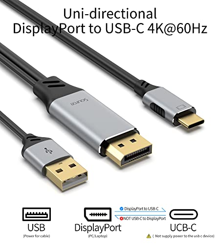 fairikabe DisplayPort, USB C 4K60Hz, Display Port USB-C Kábel 6.6 ft DP Férfi C-Típusú Férfi Átalakító USB-C Megfogható,