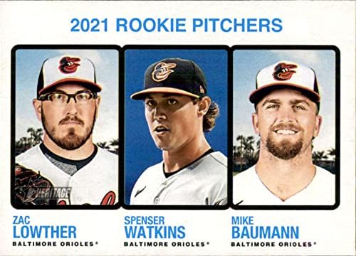 2022 Topps Örökség 72 Mike Baumann/Zac Lowther/Spenser Watkins Baltimore Orioles (RC - Újonc Kártya) NM-MT MLB Baseball