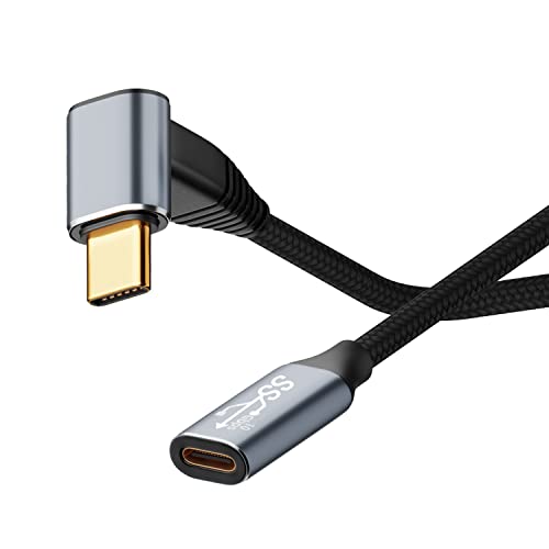 AreMe 90 Fokos USB-C Megtestesülése Kábel 1.6 FT, 10 gbps Fel-Le, derékszögű, C Típusú Férfi-Nő 100W Felelős Extender Kábel