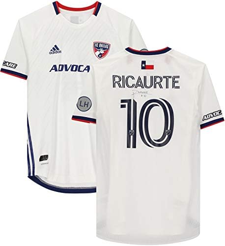 Andres Ricaurte FC Dallas Dedikált Match-Használt 10 Fehér Jersey a 2020-as MLS-Szezon - Dedikált Foci Mezek