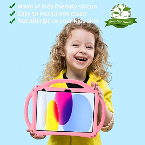 iPad 10 Generáció az Esetben, TopEsct iPad 10.9 hüvelyk 2022 Esetben Gyerekeknek Edzett Üveg kijelző Védő fólia, Szilikon