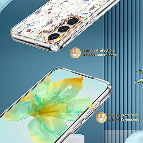MILPROX Kompatibilis a Samsung Galaxy S23 Plusz Virág Esetben, Aranyos Esetben Design, a Lányok, Nők,Ütésálló virágmintás