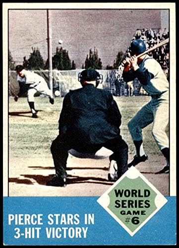 1963 Topps 147 1962-Es World Series - Játék 6 - Pierce Csillagok, a 3-Hit a Győzelem Billy Pierce New York/San Francisco-i